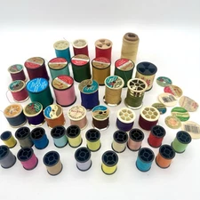 Bulk Of 40 Vintage Sewing Spool Threads Coats Clark Trusew Excell Lot