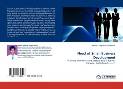 Need of Small Business Development Mohd. Sadique Shaikh Anwar