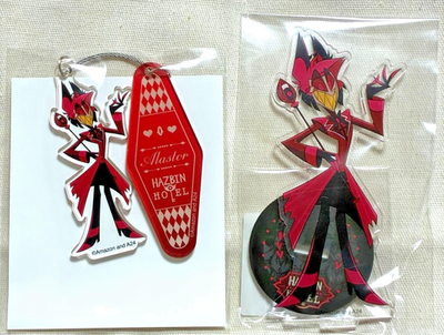Hazbin Hotel Alastor Acrylic Stand Keychain Set of 2 SMILE BASE