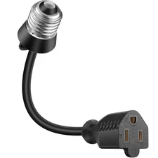 Feekoon 3-Outlet Light Socket Adapter E26/E27 Bulb to 3-Prong Outlet