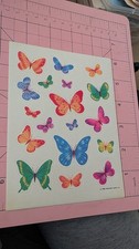 Vintage Hallmark Stickers Butterfly Butterflies Colorful 1 Sheet READ