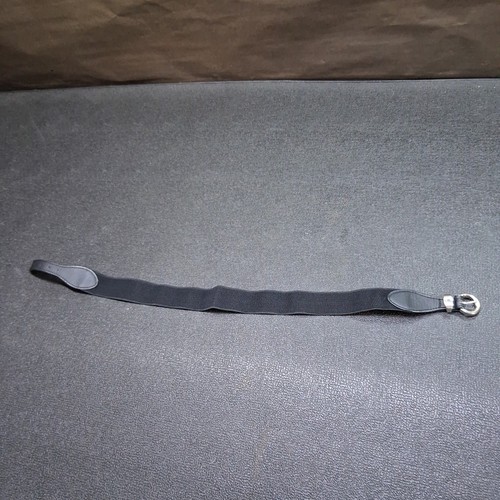 Women 36" Black Elastic Stretch Silver Tone Buckle Belt