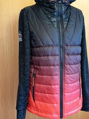 Jacke Superdry Storm Hybrid M Japan schwarz Kapuze Unisex Strick