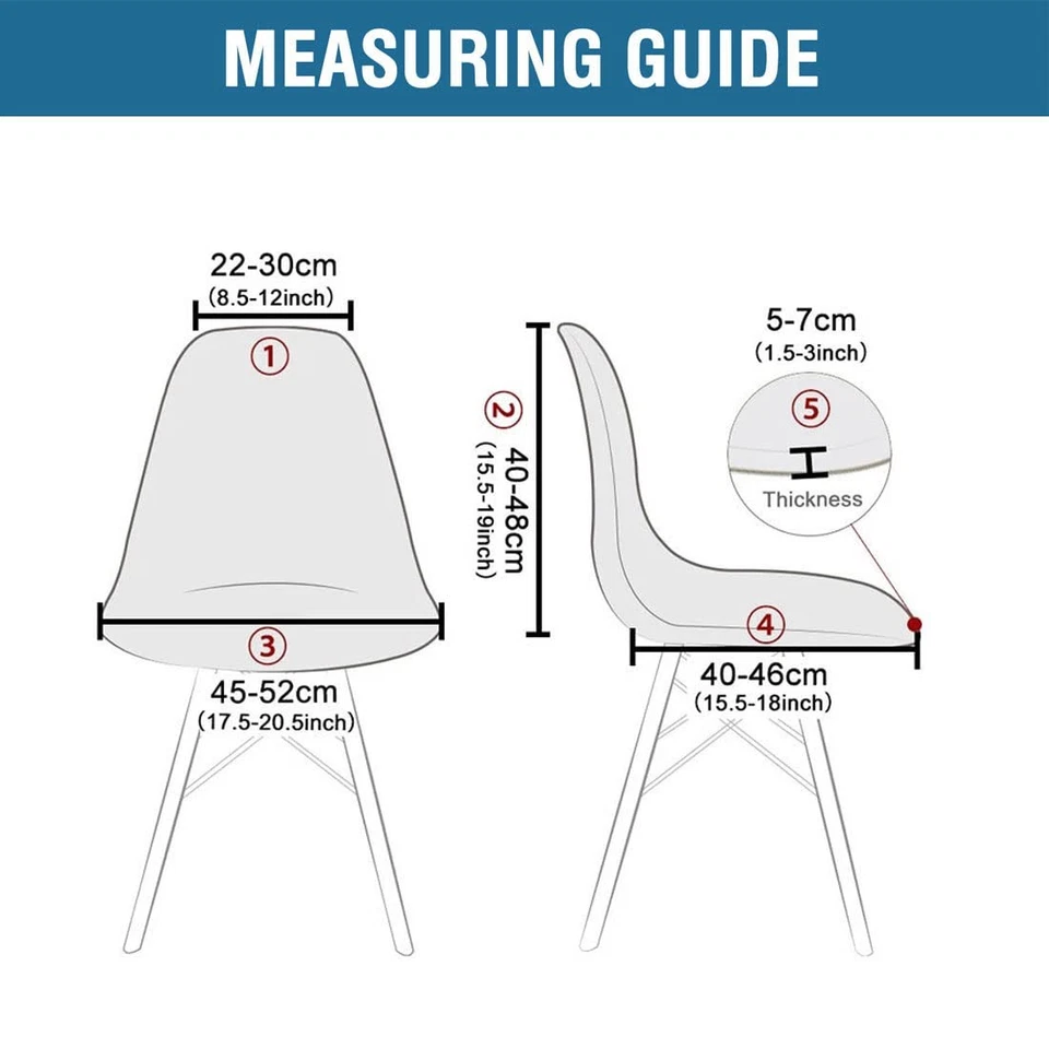 餐厅椅套 6 件套,贝壳天鹅绒套适用于中世纪 Mod... — 第 2/4 张图片