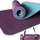 Feetlu Extra Thick Exercise Yoga 72" x 24" x 2/5", Dark Purple & Blue Gray 