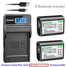 Kastar Battery LCD Charger for Sony NP-FW50  Sony NEX-7 NEX-C3 NEX-C5 SLT-A37