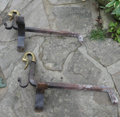 Chenets Anciens Tête De Canard – Bronze – Paire – Déco Cheminée Authentique