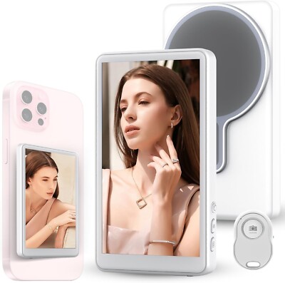 Wireless Selfie Monitor Screen with Rear Camera, Remote Control 1800 mAh Battery