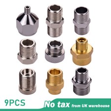 9pcs Airbrush Adapter Kit Fitting Connector Set For Compressor Airbrush Air Hose