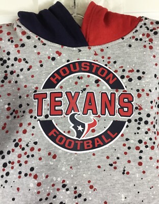 NFL Team Apparel Houston Texans Hoodie Toddler 4T Gray Navy Red Paint Splatter