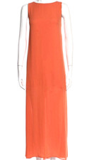 ALICE + OLIVIA Orange Sleeveless Side Slits Lined Long Maxi Dress sz XS/TP READ