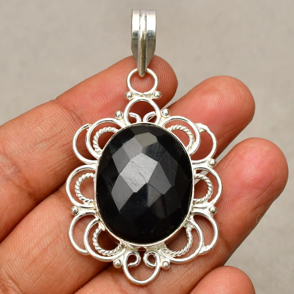 Ciondolo gioiello fatto a mano in argento sterling 925 con pietra preziosa on... - Immagine 3 di 4