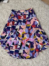 Maeve Anthropologie Size 6 Multi Color Geometric A-Line Skirt Side Zip Lined