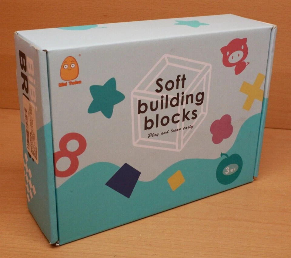 Mini Tudou Baby Soft Building Blocks 3m+ Stackable Squeezable Teether Floatable - Image 2 of 4