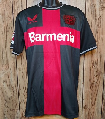 Bayer 04 Leverkusen 2023/24 Home Frimpong #30 Black Soccer Shirt Jersey Men's L