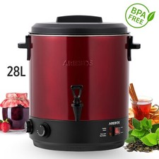 AREBOS 1800 W Preserving Pot Mulled Wine Boiler Hot Drinks Dispenser 28 L