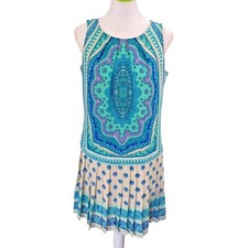 Ann Taylor Loft Pleated Paisley Chiffon Midi Dress Size 2. Retail $89