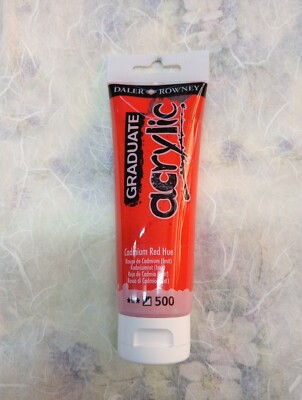 DALER ROWNEY Tempera Colore Acrilico Disegno GRADUATE 500 ROSSO CADMIO 120 ml
