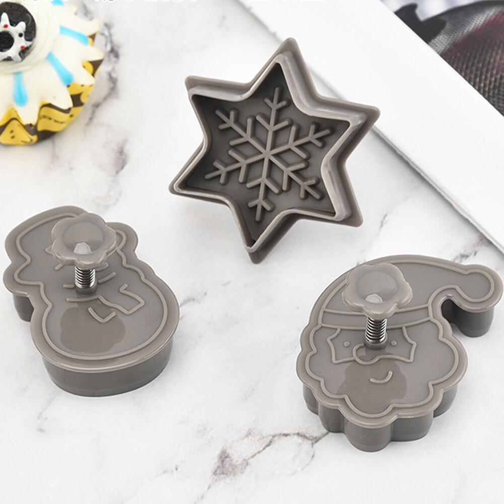 4Pcs/Set Press Cartoon Cookie Stamps Cute NonStick Household Baking