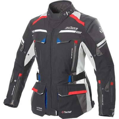 Büse Damen Motorrad Jacke Gr. 42 Highland 2 wasserdicht Textil schwarz-blau-rot