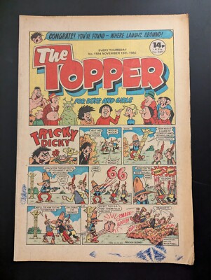 Topper Comic No 1554, November 13th 1982, Tricky Dicky, Birthday Issue