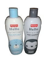 2 Fisher-Price HELLO Bathtime Baby Body And Baby Shampoo NEW
