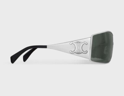 NEW CL40283U 16A CELINE SUNGLASSES WOMEN SILVER SHIELD EYEWEAR Celine CL40283U 16A Triomphe Metal Sunglasses Silver Grey  main image 2