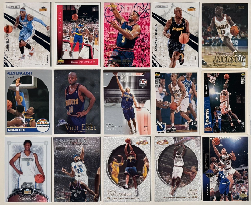 Баскетбольные коллекционные карточки Denver Nuggets NBA HOFers дебютанты все звезды лот из 29 - Изображение 2 из 4