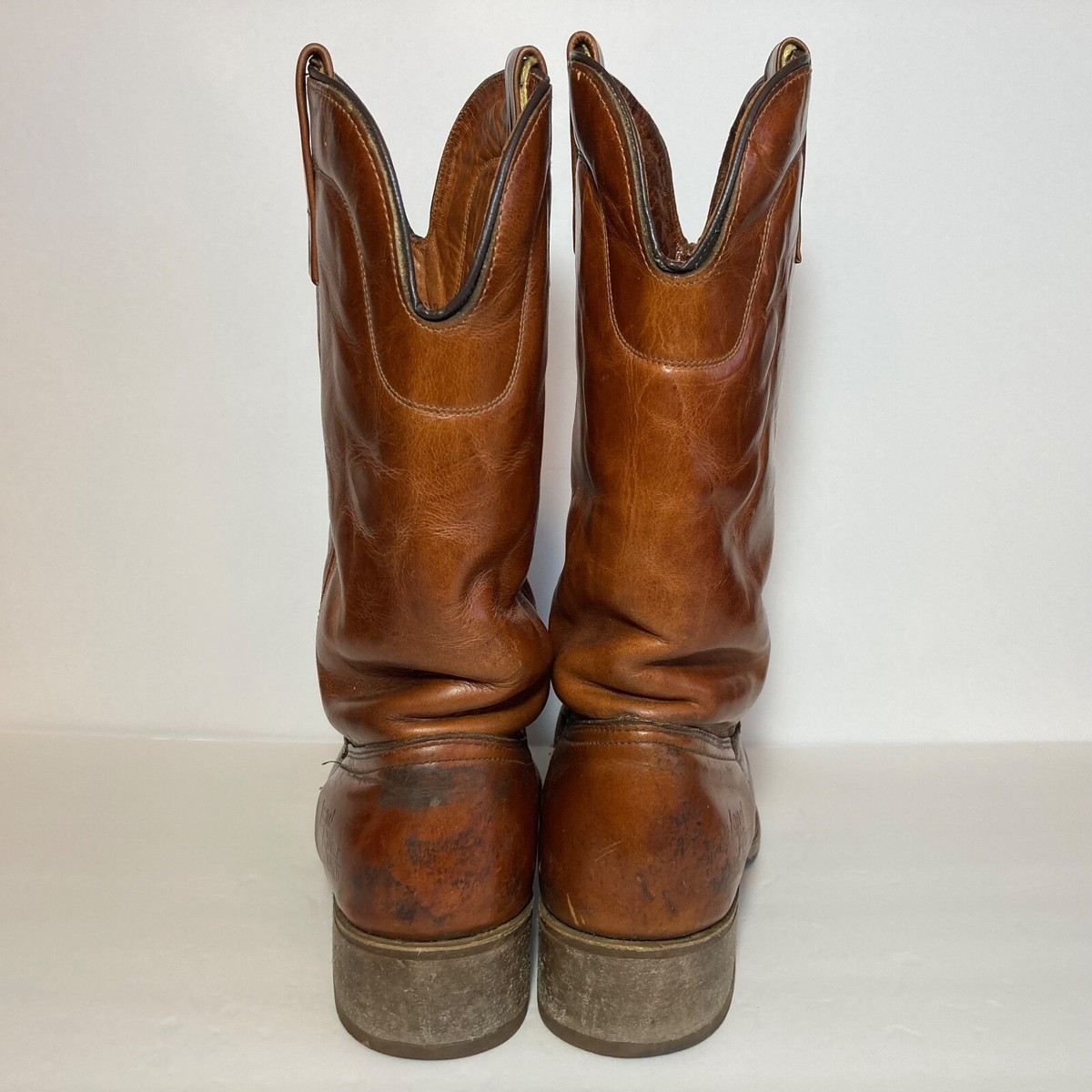 A. Chisholm Vtg Leather Western Boots Coastal Cowboy  Festival Unisex Rodeo 10D Men main image 2
