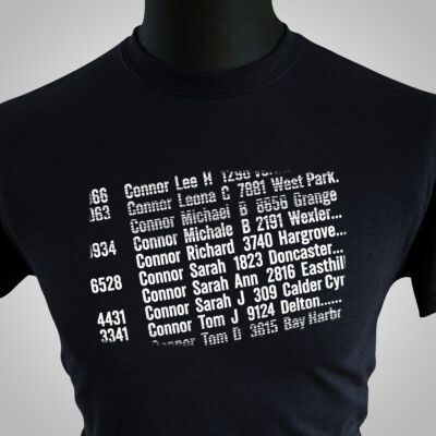 Sarah Connor Telefonangebot T-Shirt Retro Terminator Sci Fi klassisch schwarz