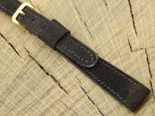 JB Champion Vintage Black Suede Watch Band w Gold Tone Buckle 11mm NOS Unused