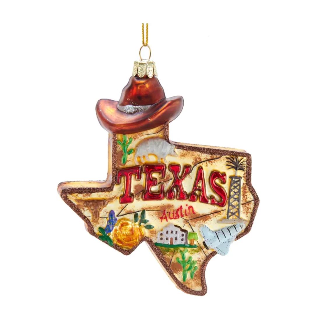 Kurt Adler State of Texas Outline Christmas Ornament - Thumbnail 2