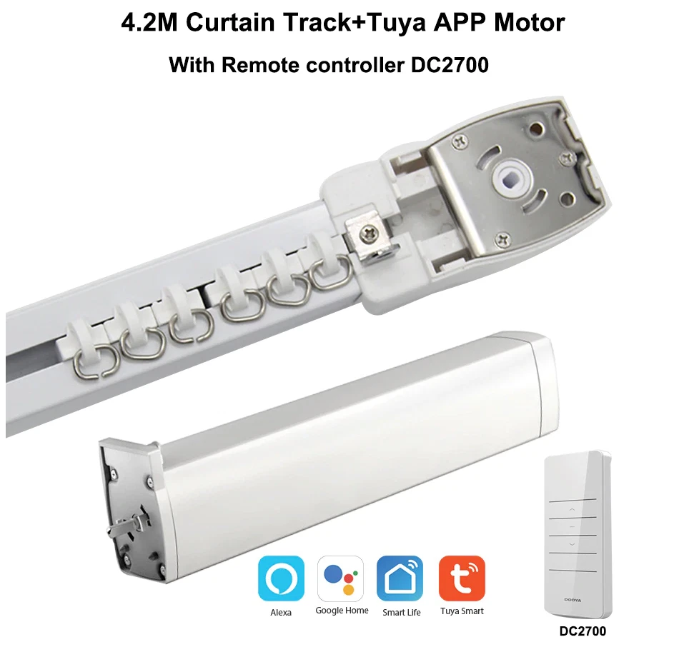Smart Electric Curtain Track WIFI Remote  Motorised Curtain Rail Track System - image 4 of 4