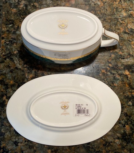 Noritake FITZGERALD Gravy Boat & Underplate (Relish Butter) Japan 4712 - Picture 6 of 17