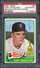 Tony Conigliaro Autographed 1965 Topps #55 Signed All-Star Rookie Cup PSA/DNA