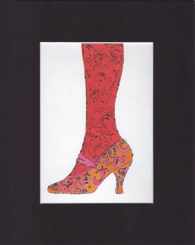 8X10" Matted Print Art Picture, Andy Warhol, Fashion: Red Stocking Sock - Picture 1 of 1
