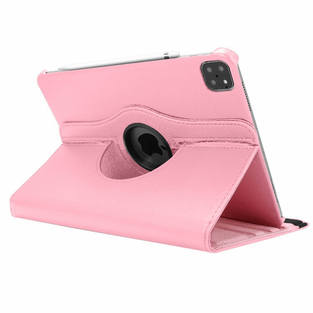 Leather Flip Rotating Portfolio Stand Case LIGHT PINK for iPad Pro