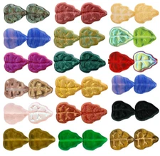 25 Czech Glass Leaf Beads 10mm  Opaque & Transparent Colors Choice Of Color