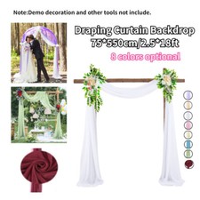 18FT Sheer Tulle Draping Curtain Backdrop For Arch Party Wedding Ceremony Decor