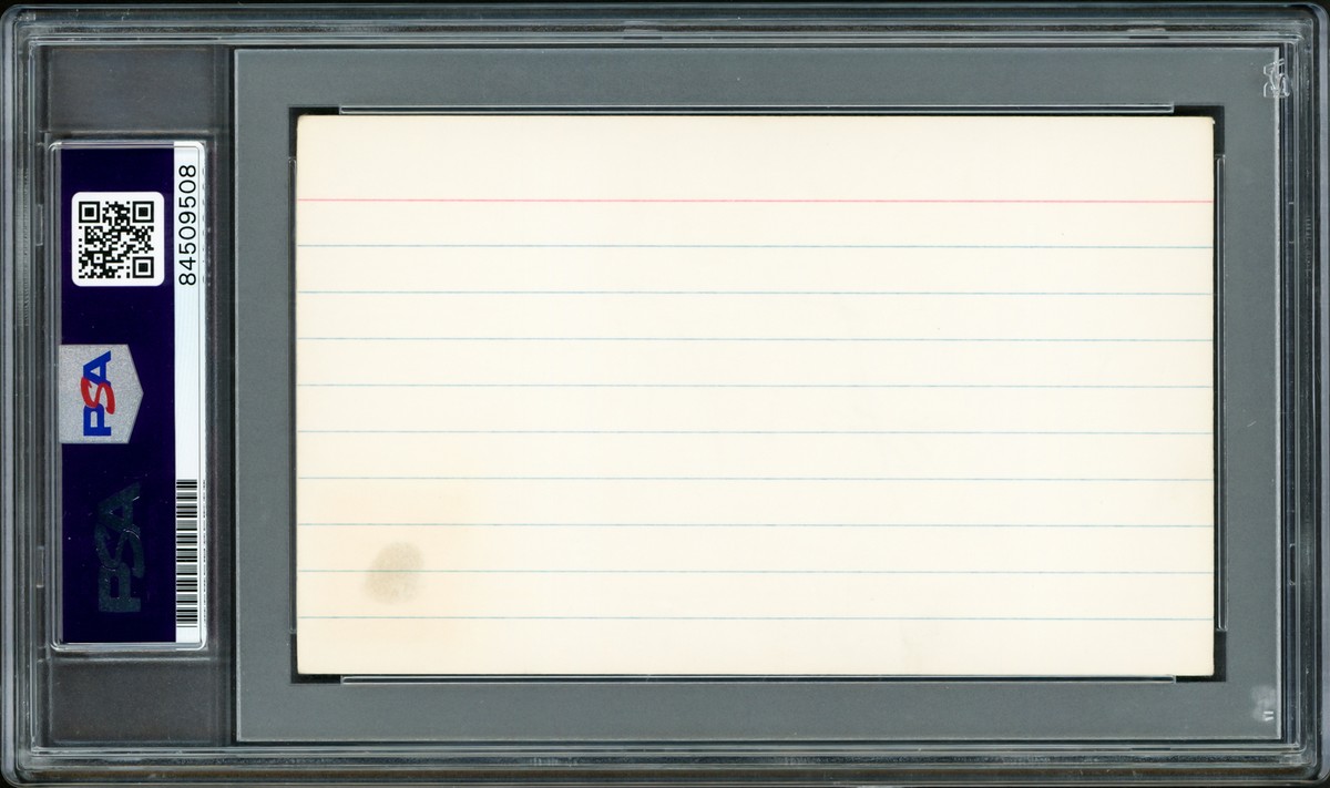 Jim Brown Autographed Signed 3x5 Index Card Cleveland Browns PSA