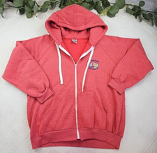 VTG Hill Mens Peach Full Zip Hoodie Size XL Made in USA Oceanside Made in USA