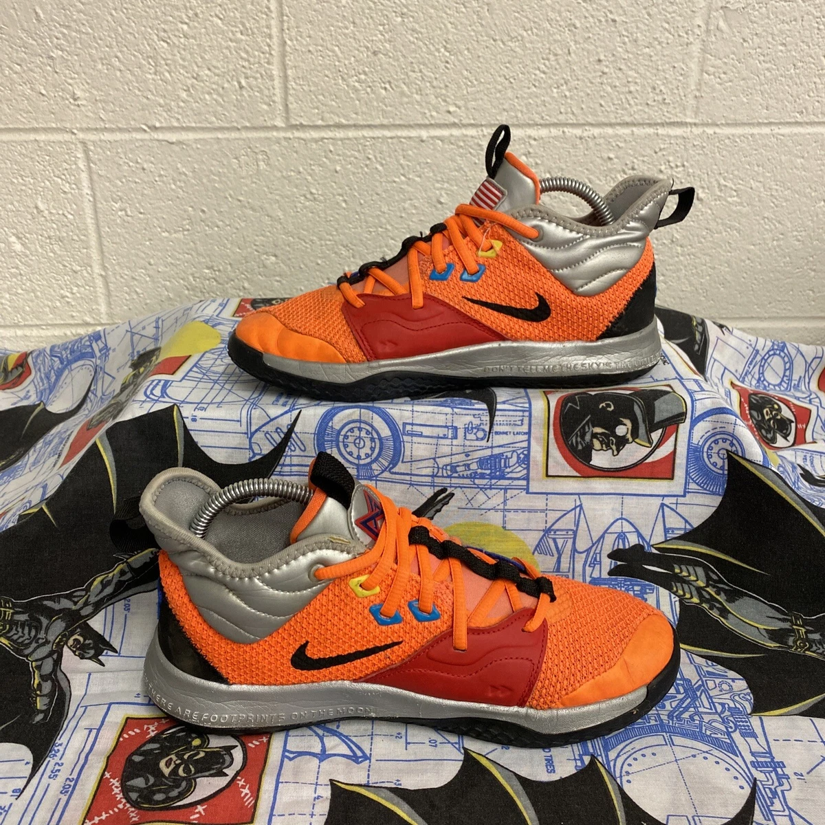 Nike Boys PG3 X NASA CI8973 800 Orange Basketball Shoes Sneakers