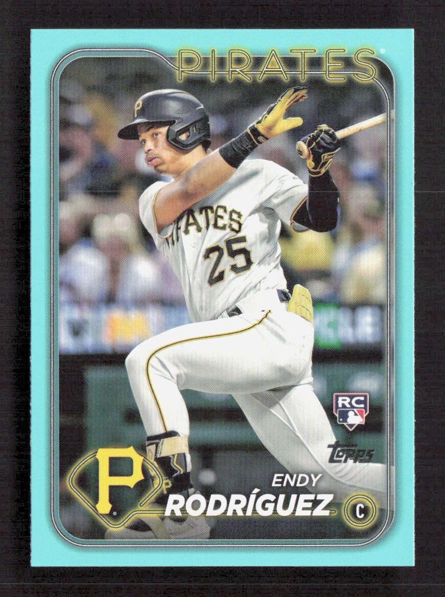 Endy Rodriguez 2024 Topps Series 1 AQUA Parallel Fanatics Pirates #3 SP RC