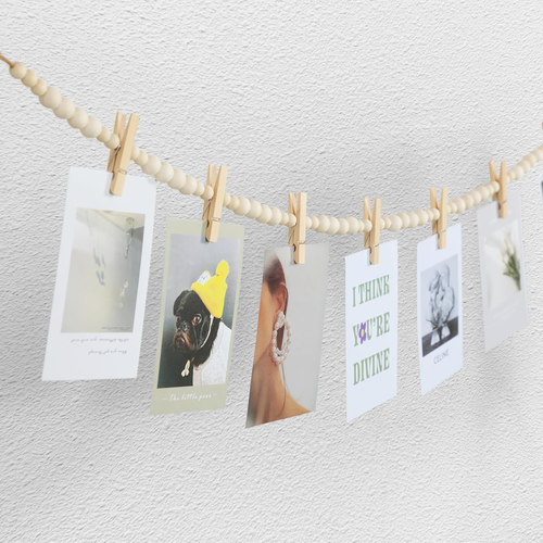 Hanging Photo Display Wall Decor, 2PCS Boho Wooden Bead Garland Collage Picture - Picture 4 of 12
