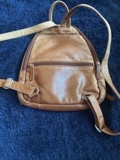 Simon Vintage Brown Leather Bagpack Mini Man And Women 