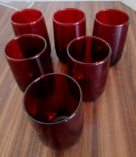 Set of 6 Vintage Anchor Hocking Royal Ruby Red Juice Tumblers 3 1/4" Tall
