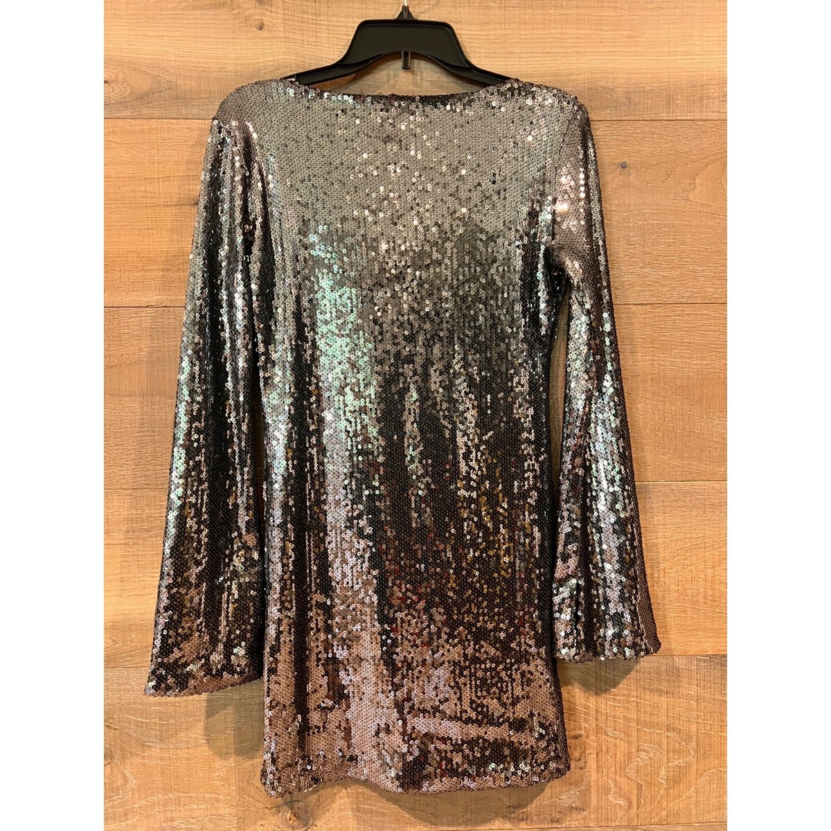 NEW Elodie Long Sleeve Sequin Minidress Size S | eBay