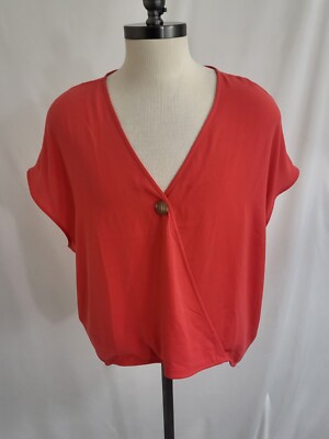 BP. Nordstrom  Button Surplice Top Red Size 2x NWT