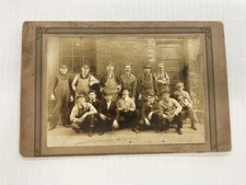 EARLY 20th CENTURY  PHOTO OF WORKERS MOUNTED IMAGE IS 6.75"x4.75"