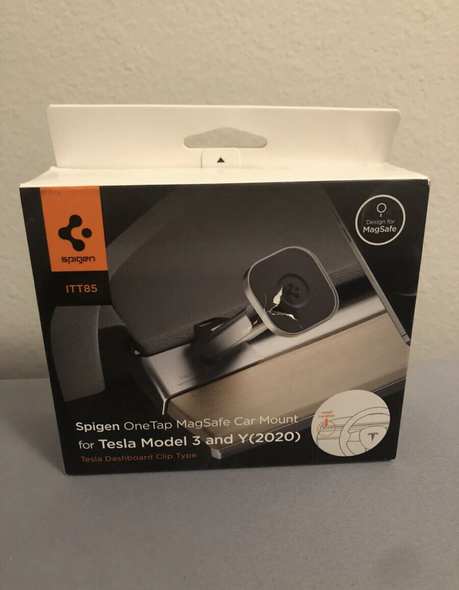 Spigen OneTap MagSafe Car Mount For Tesla Model 3 & Y 2020 NEW Slight  Flawed Box